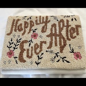 BRAND NEW! Wedding day beaded “ Happily Ever After” clutch